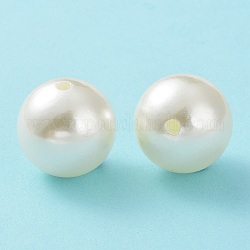 Perline acrilico perla imitato, tondo, bianco crema, 24.5x25mm, Foro: 3 mm, circa 61pcs/500g