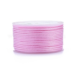 Cordones trenzados de poliéster, para hacer joyas, rosa perla, 2mm, alrededor de 21.87 yarda (20 m) / rollo