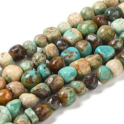 Chapelets de perles en turquoise naturelle, pépites, pierre roulée, 5~8x5~8x2.5~6mm, Trou: 0.6mm, Environ 67 pcs/chapelet, 15.75'' (40 cm)