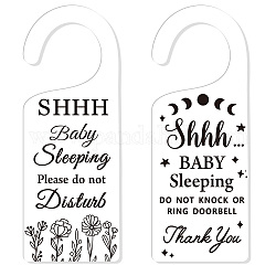 Hinweisschild aus Acryl für die Tür, Öffentliches Warnschild für schlafendes Baby, Wort, 240x90x5 mm, 2 Stück / Set