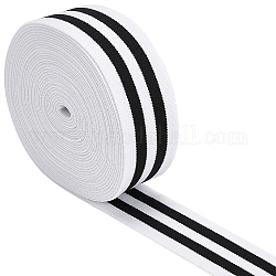 Benecreat flache elastische Gummikordel / Band, Gurtzeug Nähzubehör, black & white, 40 mm