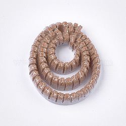 Colgantes de la resina, patrón de mimbre tejido de imitación, oval, camello, 27x22x4.5mm, agujero: 1.8 mm