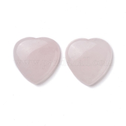 Природного розового кварца кабошонов, сердце, 29~30x29~30x6~8 мм