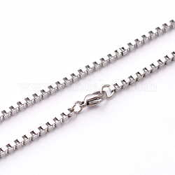 304 acero inoxidable caja de cadenas collares, con cierre de langosta, color acero inoxidable, 20.1 pulgada (51.1 cm)