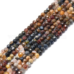 Brins de perles de pietersite naturelles, facette, ronde, 3mm, Trou: 0.7mm, Environ 132 pcs/chapelet, 15.16''~15.55'' (38.5~39.5 cm)