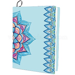 CRASPIRE Flower Stretchable Book Cover Floral Blue Washable Reusable Large Nylon Book Protector 9.4x15.7 Inch Elastic Notebook Wraps Suitable for Most Hardcover Books Office