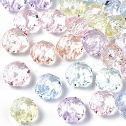 Transparent Acrylic Beads, Faceted, Abacus, Mixed Color, 8x5mm, Hole: 1.6mm