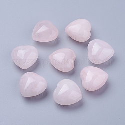 Piedra de palma de corazón de cuarzo rosa natural, piedra de bolsillo para la meditación de equilibrio de energía, 25~26x25~25.5x14~15mm