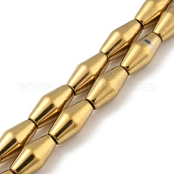 Гальванические нити из синтетических немагнитных гематитовых бусин, двухконусные, с золотым покрытием, 6.2~6.5x12~12.5 мм, отверстие : 1.4 мм, около 33 шт / нитка, 16.89'' (42.9 см)