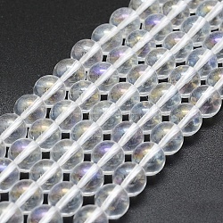 Granos de cristal de cuarzo natural hebras, redondo, 8mm, agujero: 1 mm, aproximamente 48 pcs / cadena, 15 pulgada (38 cm)