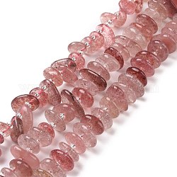 Fili di perle di quarzo naturale straswberry, pezzo, 5~18x3~9x2~5mm, Foro: 1 mm, circa 67~69pcs/filo, 15.55'' (39.5~40 cm)