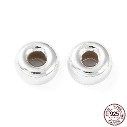 925 perline in argento sterling, rondelle, argento, 8.5x4.8mm, Foro: 3 mm