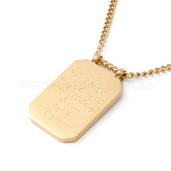 Ottagono con collana con ciondolo a forma di parola, placcatura ionica (ip) 304 gioielli in acciaio inossidabile per donna, oro, 16.02 pollice (40.7 cm)