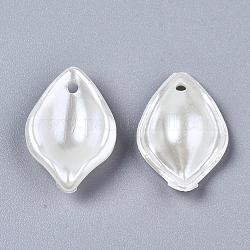 Pendenti di perle imitazione plastica abs, petalo, bianco crema, 19x13.5x5mm, Foro: 1.5 mm