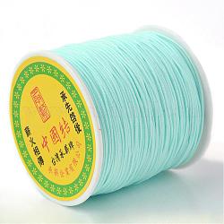 Braided Nylon Thread, Chinese Knotting Cord Beading Cord for Beading Jewelry Making, Pale Turquoise, 0.8mm, about 100yards/roll