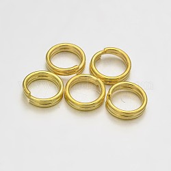 Латунные разрезные кольца, кольца с двойной петлей, золотые, 6x1.5 мм, внутренний диаметр: 5 мм, Около 480 шт / 50 г