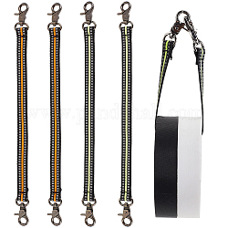 Ganchos de cinta eléctrica de poliéster olycraft 4pcs 2 colores, soporte de cinta de cuerda para cinturón de herramientas, con fornitura de aleación de aluminio, color mezclado, 33.5x1.5x0.1 cm, 2 piezas / color