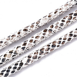 Cordones de cuero de PU, piel de serpiente de imitación, encaje antiguo, 4~5mm, alrededor de 21.87 yarda (20 m) / rollo