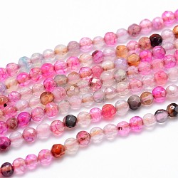 Chapelets de perles rondes à facettes en agate naturelle teintée, violette, 6mm, Trou: 1mm, 14.5 pouce, Environ 63 pcs/chapelet