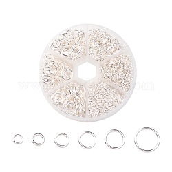 1600 pcs Iron Open Jump Rings, Metal Connectors for DIY Jewelry Crafting and Keychain Accessories, Silver Color Plated, 18~21 Gauge, 4~10x0.7~1mm, Inner Diameter: 2.6~8mm, about 1600pcs/box