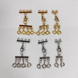 UNICRAFTALE 6Pcs 2 Colors 3 Styles Jewelry Clasps Kit 304 Stainless Steel Lobster Claw Clasps Multi-Strand Lock Clasp Necklace Connector for Multiple Necklace Layering Clasps