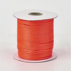 Cordón de poliéster encerado coreano ecológico, naranja oscuro, 2mm, aproximamente 90yards / rodillo (80 m / rollo)