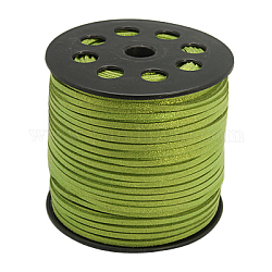 Порошок блеск искусственного замша шнур, искусственная замшевая кружева, желто-зеленый, 3 мм, 100 ярд / рулон (300 фута / рулон)