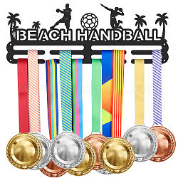 Fashion Iron Medal Hanger Holder Display Wall Rack, with Screws, Word Handball, Beach Theme Pattern, 150x400mm