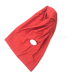 Schweißableitende Stirnbänder aus Polyester, rutschfeste Knopf Stirnbänder, Yoga Sport Workout Turban, zum Halten der Mundabdeckung, rot, 440x160 mm