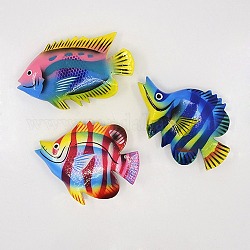 Wood Fridge Magnets, Butterflyfish, Mixed Color, 85x56x15mm