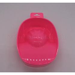 Removedor de lavado de manos de arte de uñas remojar recipiente, diy salon nail spa bath, de color rosa oscuro, 170x120x47mm