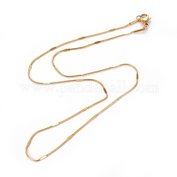 304 Edelstahl Schlangenkette Halsketten, mit Karabiner verschlüsse, golden, 16.8 Zoll (42.8 cm), 1~1.5 mm