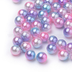 Cuentas de perlas de imitación acrílica arcoiris, gradiente de perlas de sirena, ningún agujero, redondo, color de rosa caliente, 2.5 mm, aproximamente 60600 unidades / 500 g