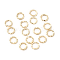 100 pcs anillos del salto de hierro, anillos del salto abiertos, anillo redondo texturizado, la luz de oro, 18 calibre, 8x1mm, diámetro interior: 6 mm
