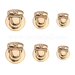 CHGCRAFT 6Pcs 3 Styles Zinc Alloy Tuck Lock Clasp, Purse Thumb Lock, for Bag Replacement Accessories, Light Gold, 34~47x30.5~39x10~16mm, 2pcs/style