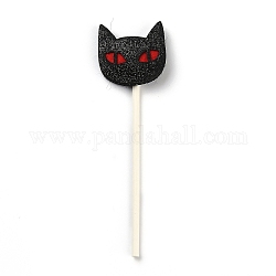 Filztuch & Papier Katzenkuchen Einlage Kartendekoration, mit Bambusstock, für Halloween-Kuchendekoration, Schwarz, 100 mm