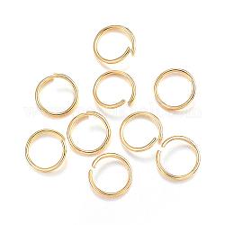 304 anelli di salto in acciaio inox, anelli di salto aperti, vero placcato oro 18k, 18 gauge, 10x1mm