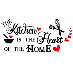 Stickers muraux en pvc, décoration murale, mot la cuisine est le coeur de la maison, modèle de vaisselle, 290x900mm