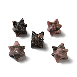 Perles naturelles de rhodonite, pas de trous / non percés, Merkaba Star, 12.5~13x12.5~13x12.5~13mm
