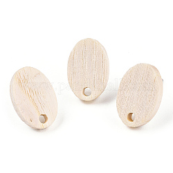 Risultati di orecchini a bottone in legno di frassino, con 304 perno in acciaio inox, ovale, 15.5x10.5mm, Foro: 1.8 mm, ago :0.7mm