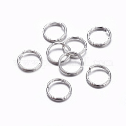 Anillos de salto de 304 acero inoxidable, anillos del salto abiertos, color plateado, 20 calibre, 7x0.8mm, diámetro interior: 5.5 mm