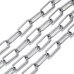 Cadenas de clips de hierro sin soldar, cadenas portacables alargadas estiradas, con carrete, gunmetal, 24.4x10x2mm, aproximadamente 32.8 pie (10 m) / rollo