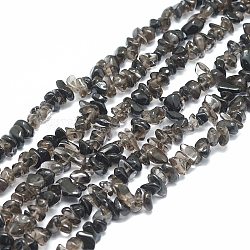 Natürliche Eis Obsidian Perlen Stränge, Chip, 5~13x4~8 mm, Bohrung: 0.8 mm, 15.55'' (39.5 cm)