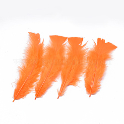 Accessori in costume di piume di tacchino, tinto, arancione scuro, 135~160x30~55x1.5~2mm