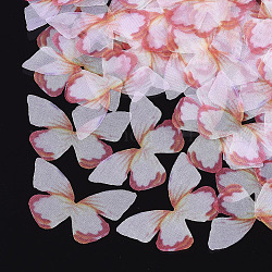 Органза ткань, для поделок ювелирных изделий, бабочка, Индийская красная, 29x45 мм