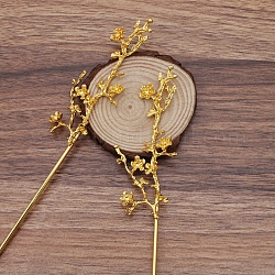 Lega di risultati bastone capelli, con aghi di ferro, ramo, oro, dimensione del perno: 120x2.5 mm