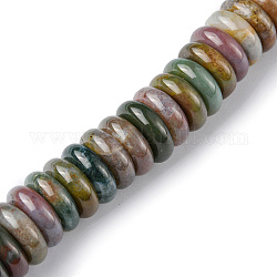 Chapelets de perles en agate indienne naturelle, disque, 12x3.5~4mm, Trou: 1.4mm, Environ 51 pcs/chapelet, 7.48~8.19 pouce (19~20.8 cm)
