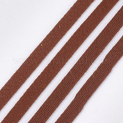 Plush Fabric Ribbon, Polyester Ribbon, Sienna, 10mm, about 100yards/roll(91.44m/roll)