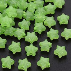 Perles en acrylique de gelée d'imitation, étoiles du nord, pelouse verte, 9x9.5x5.5mm, Trou: 2.5mm, environ 2050 pcs/500 g