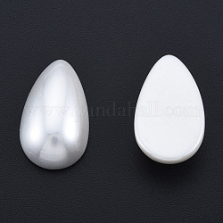 ABS Plastic Imitation Pearl Cabochons, Teardrop, Creamy White, 24~25x14x6~7mm